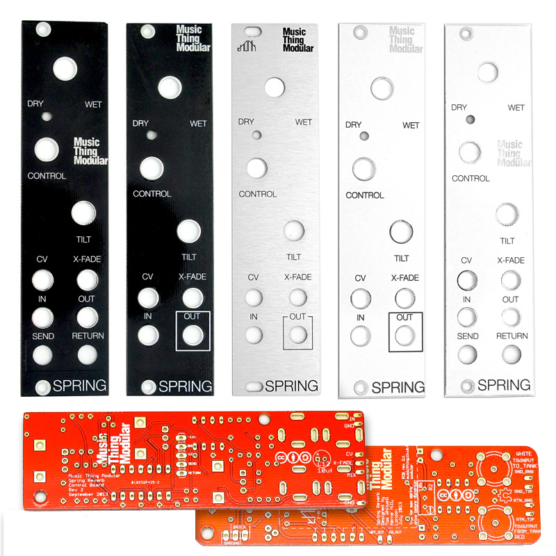 Music Thing Spring Reverb Panels and PCBs