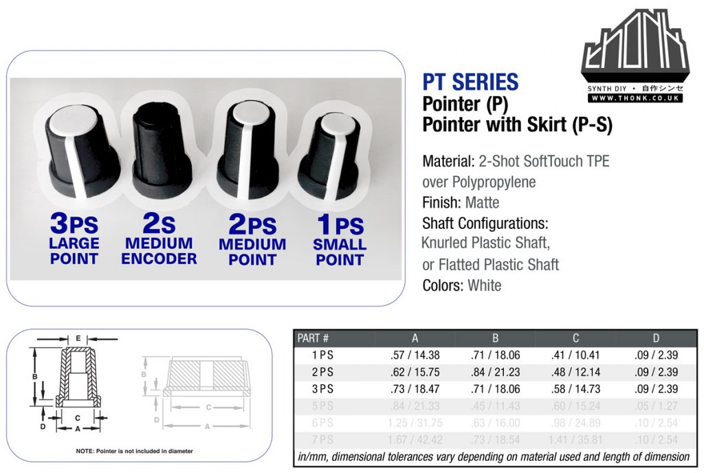 ‘Make Noise’ + ‘Mutable’ Style Rogan Knobs Thonk DIY Synthesizer