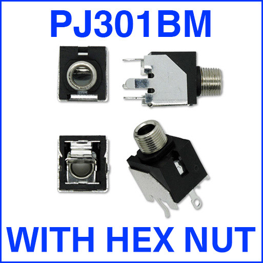 PJ301BM 3.5mm Audio 3.5mm Audio Jacks with Hex Nut, product image from Thonk
