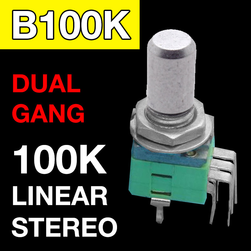 B100K – DUAL GANG – Round Shaft 6.35mm – Alpha Vertical 9mm ...
