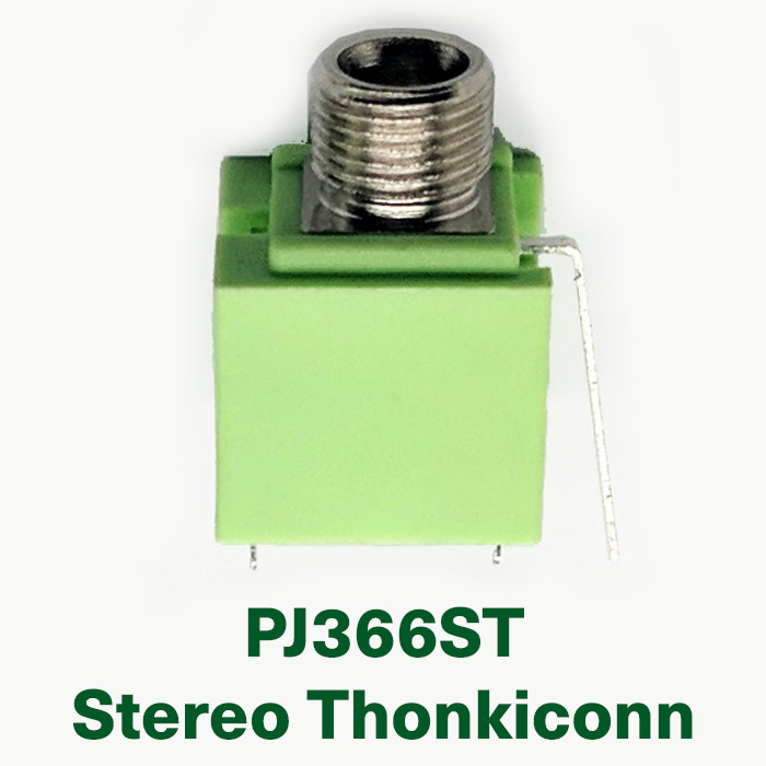 Green Thonkiconn Stereo 3.5mm Audio Jacks (PJ366ST) (x1), product image from Thonk