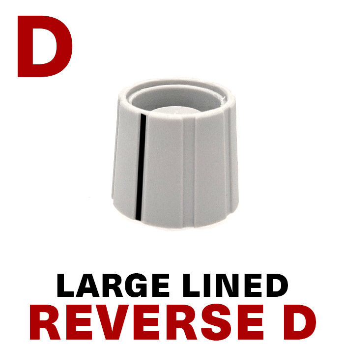 Grey Large Unskirted D - Sifam Plastic Knob - With Line (REVERSE D)