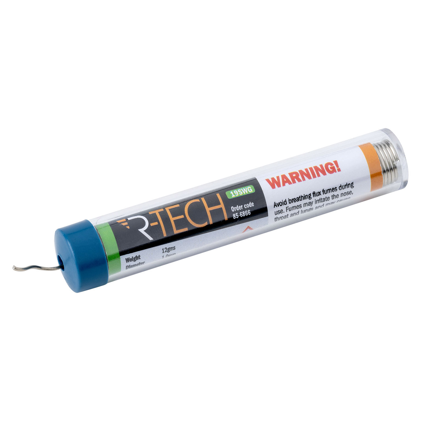 R-TECH 856866 Lead-Free Solder Wire 19SWG 1.0mm 12g Tube, product image from Thonk