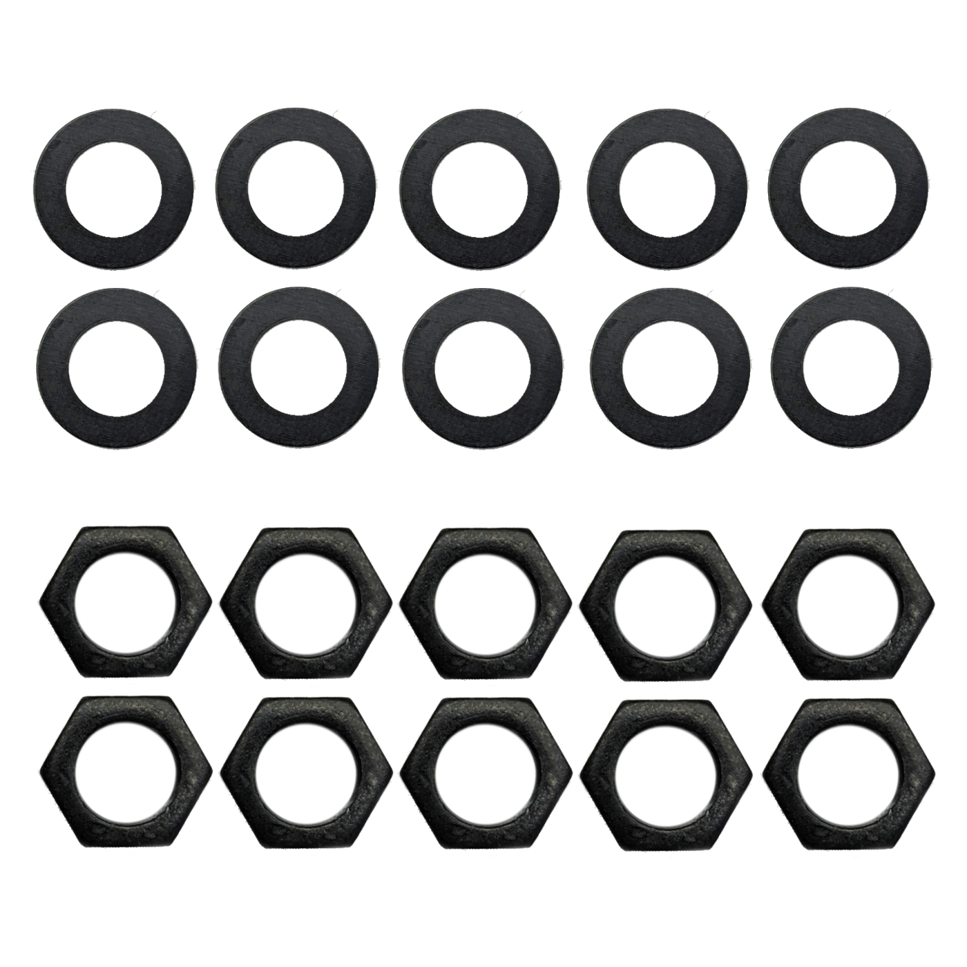 Alpha Pot Nuts and Washers – Black (x10)