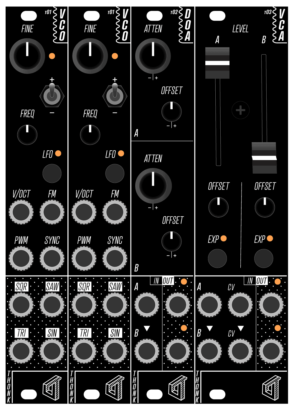 Thonk Synth - Twin VCO Set - Full DIY Kit - Image 2