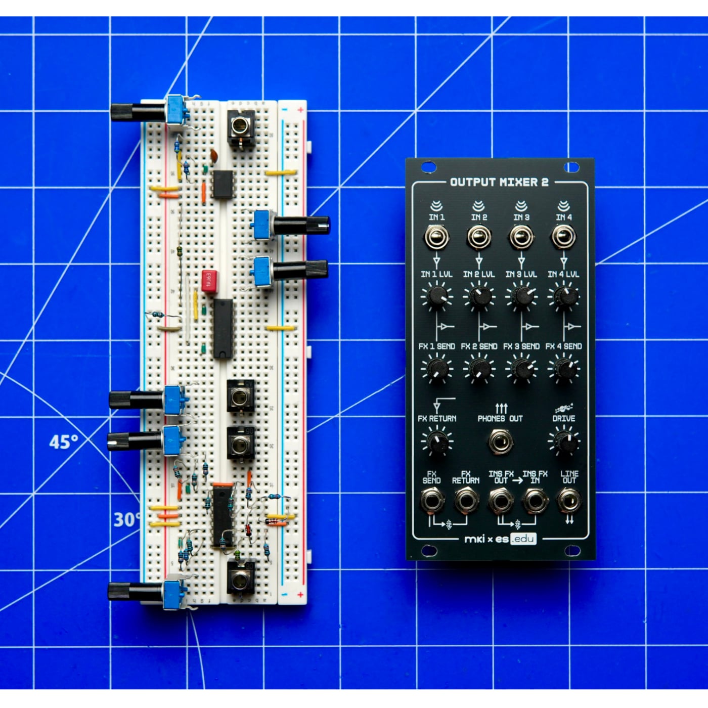 MKi & Erica Synths – EDU Output Mixer 2 – Full DIY Kit