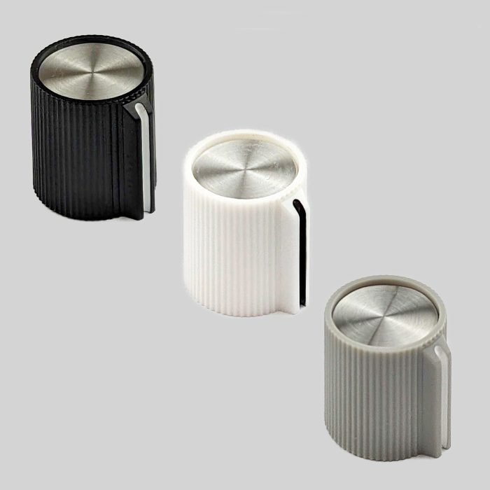 Small Ridged Pointer Knobs - 6.35mm Round